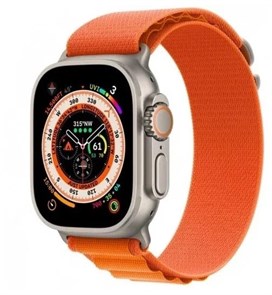 {{productViewItem.photos[photoViewList.activeNavIndex].Alt || productViewItem.photos[photoViewList.activeNavIndex].Description || 'Умные часы Apple Watch Ultra 49 мм Titanium Case GPS + Cellular, титановый/оранжевый Alpine Loop'}}